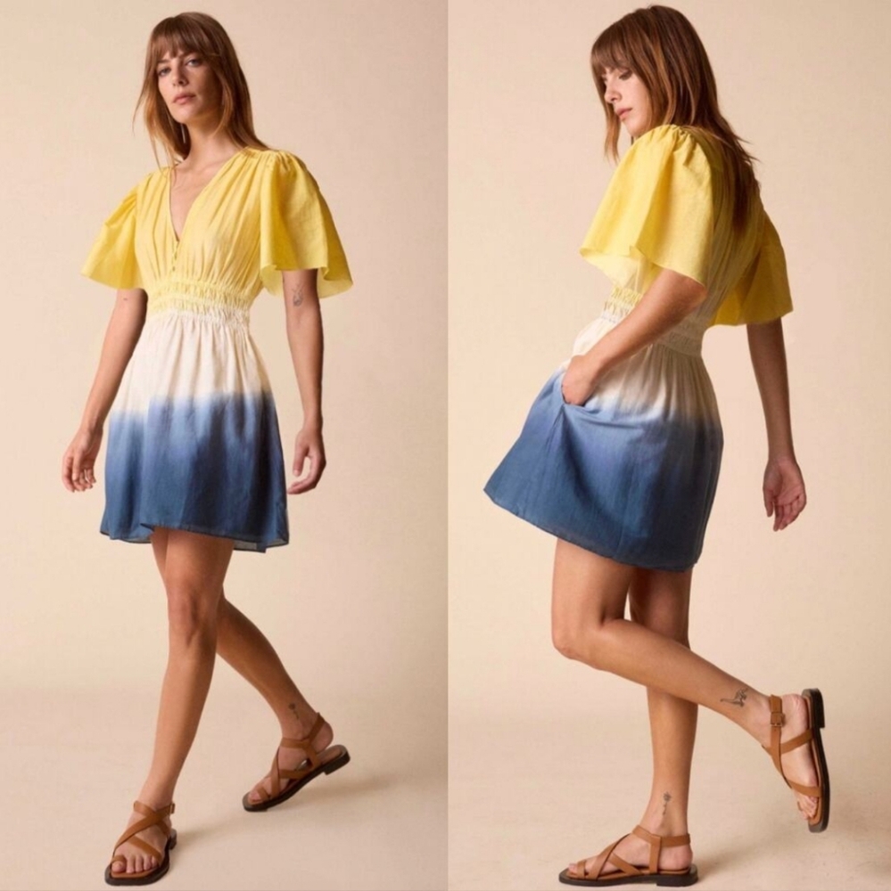 St. Roche Monarch Silk Blend Dip Dye Ombre Dress - Flawed